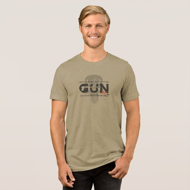 Monogram Art of Gun | Men Tri-Blend Shirt (Front Full)