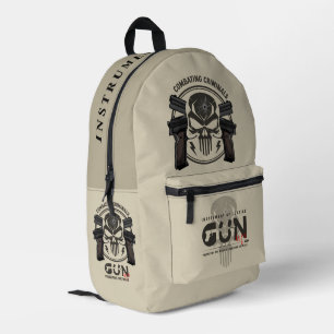Monogram Art of Gun Printed Backpack