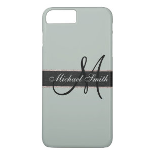 Monogram Ash grey Colour Background iPhone 8 Plus/7 Plus Case