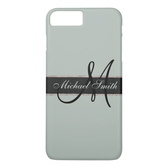 Monogram Ash grey Colour Background Case-Mate iPhone Case (Back)