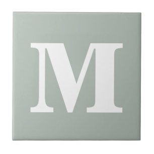 Monogram Ash Grey Contemporary Complementary Colou Ceramic Tile
