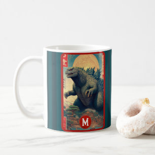 Monogram Asian Lizard Monster Retro Bold Cool Coffee Mug