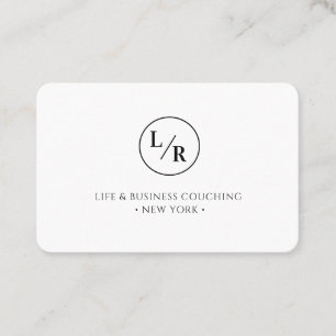 monogram, at least white business card