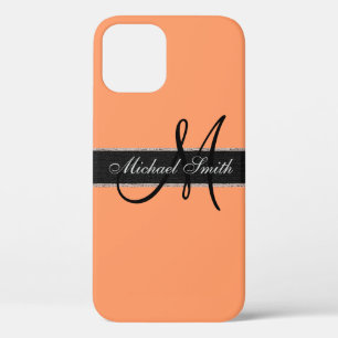 Monogram Atomic tangerine Colour Background iPhone 12 Pro Case