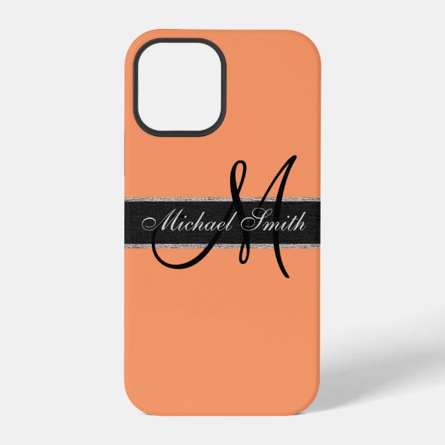 Monogram Atomic tangerine Colour Background iPhone Case (Back)