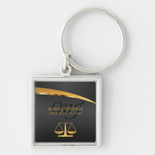 Monogram Attorney at Law - Black and Gold Key Ring