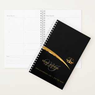 Monogram Attorney at Law - Black and Gold Planner