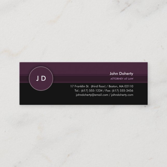 Monogram Attorney at Law - Business Card (Front)