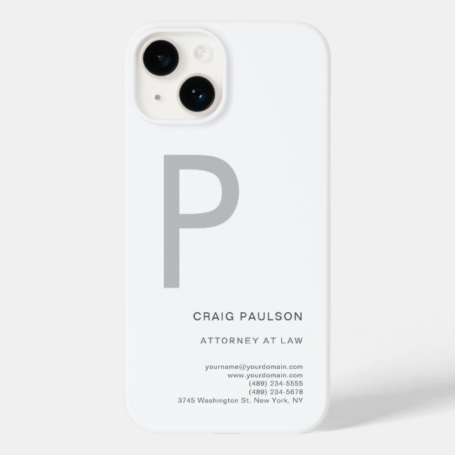 Monogram Attorney at Law Modern Case-Mate iPhone Case (Back)