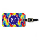 Monogram Autism Awareness Aspergers Puzzle Pattern