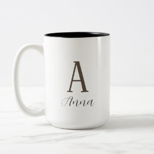 Monogram Autumn vibe Two-Tone Coffee Mug