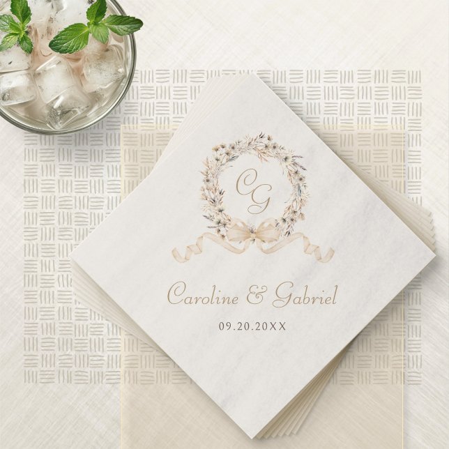 Monogram Autumn Wedding Napkin (Creator Uploaded)