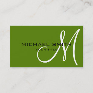 Monogram Avocado colour background Business Card