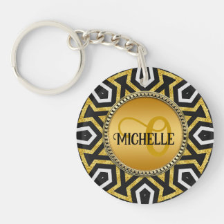 Monogram Aztec Sun Mandala Key Ring