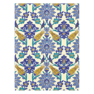 Monogram Azulejo Ceramic Style Vintage Ornament Tablecloth