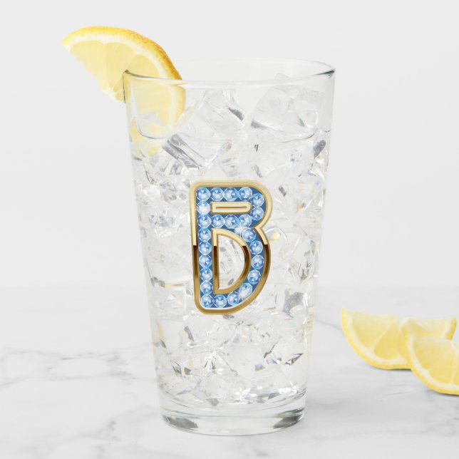 Monogram B - 16 oz Glass  (Front Ice)
