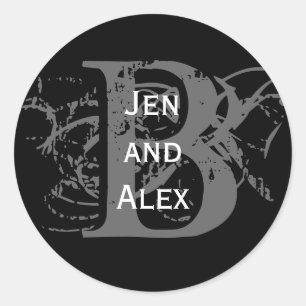 Monogram B and Names Black sticker