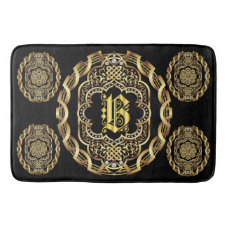Monogram B Bath Mats Customise Change Back Colour