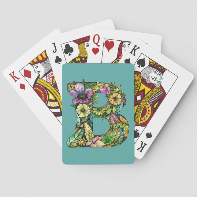 Monogram B Bountiful T-Shirt Playing Cards (Back)