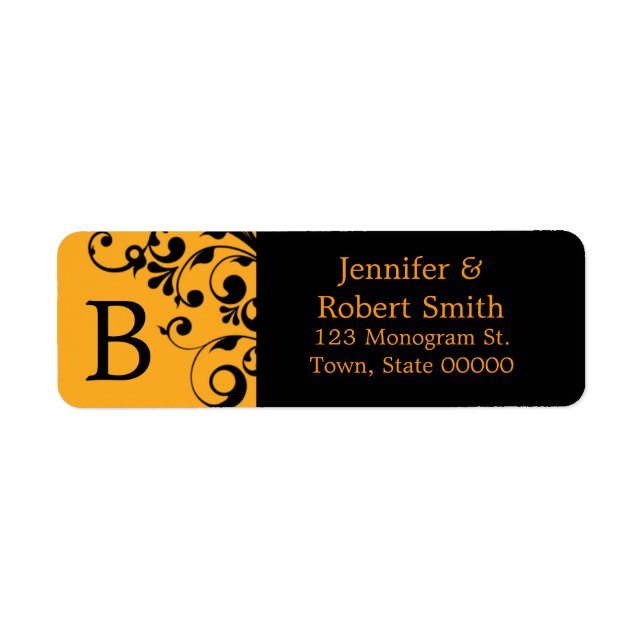 Monogram B Custom Address Labels | Halloween (Front)