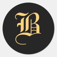 Monogram "B" Gold-Colour on Black