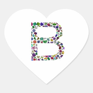 Monogram B Heart Sticker