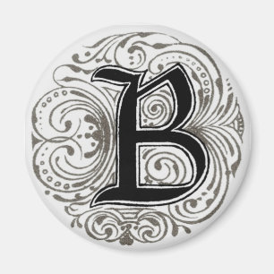 Monogram ‘B’ in Grey - Magnet