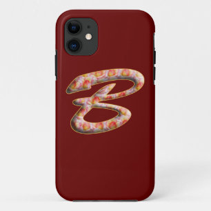 Monogram B in Roses Pattern Iphone 5 cases