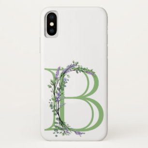 Monogram B Lavender Eucalyptus iPhone X Case
