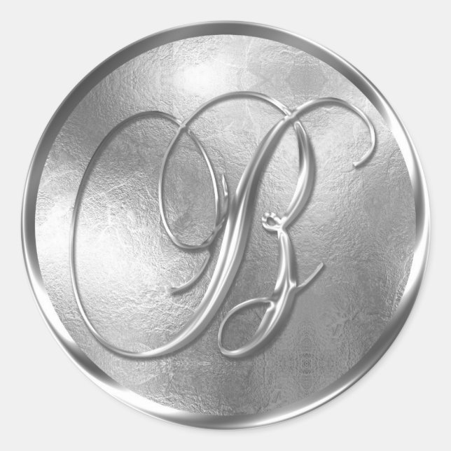 Monogram B NONMETALLIC Silver Envelope Seal (Front)