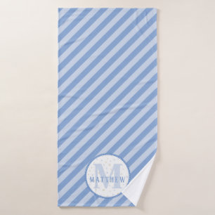 Monogram Baby Boy Blue Bath Towel