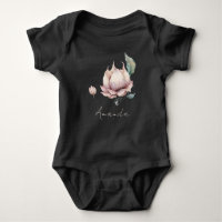 Monogram Baby Name Earthy Boho Pretty Lotus Flower