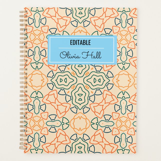 Monogram Back to School Supplies Teachers Planner (Front)