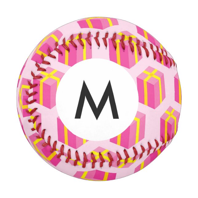 Monogram Background with gifts Baseball (Front Left)