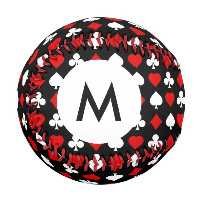 Monogram Background with suits Baseball (Front Left)