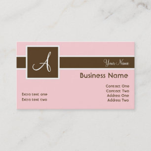 Monogram Band Pink & Brown Business Cards