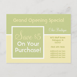 Monogram Band Tea & Cream Postcard