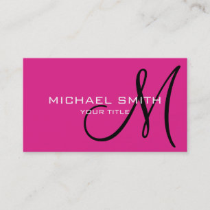 Monogram Barbie pink colour background Business Card