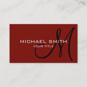 Monogram Barn red colour background Business Card