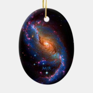 Monogram Barred Spiral Galaxy NGC 1672 Ceramic Tree Decoration