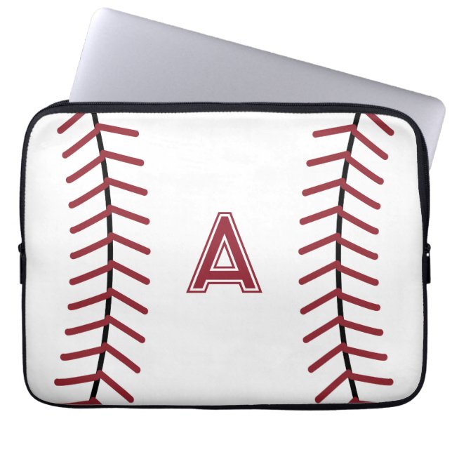 Monogram Baseball Laptop Case  (Front)