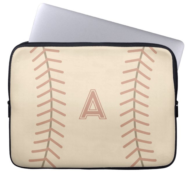 Monogram Baseball Laptop Sleeve Gift  (Front)