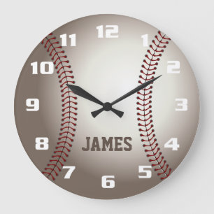 Monogram Baseball Large Clock