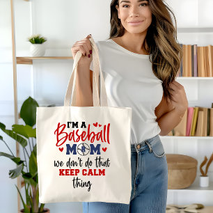 Monogram Baseball Mother Gift Tote Bag