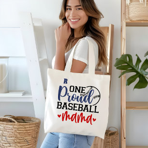 Monogram Baseball Mother Gift Tote Bag