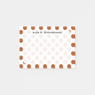 Monogram Basketball Balls on White Post-it Notes