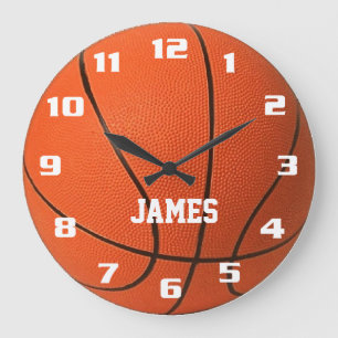 Monogram Basketball Large Clock