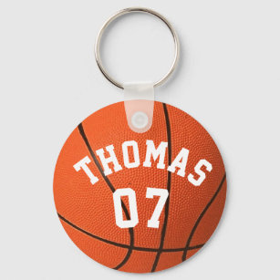 Monogram basketball name and number Customisable Key Ring