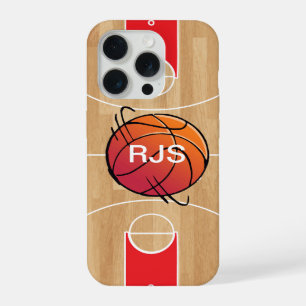 Monogram Basketball on basketball court iPhone Case