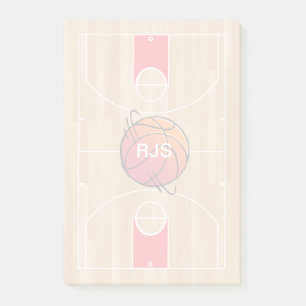 Monogram Basketball on basketball court Post-it Notes
